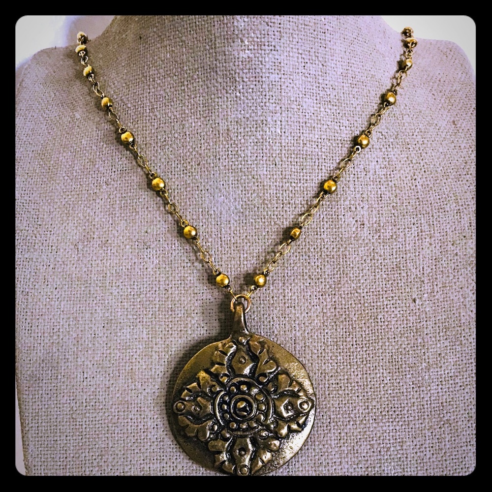 Floral medallion necklace